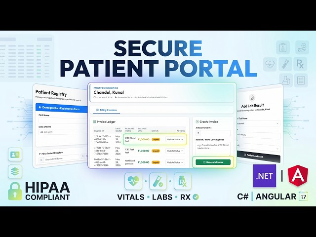 🚀 Enterprise Patient Portal using ASP.NET Core 8 & Angular 17 | Full Stack Healthcare System