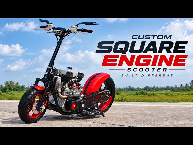 I Built a SQUARE Engine… Then Put It in a Scooter