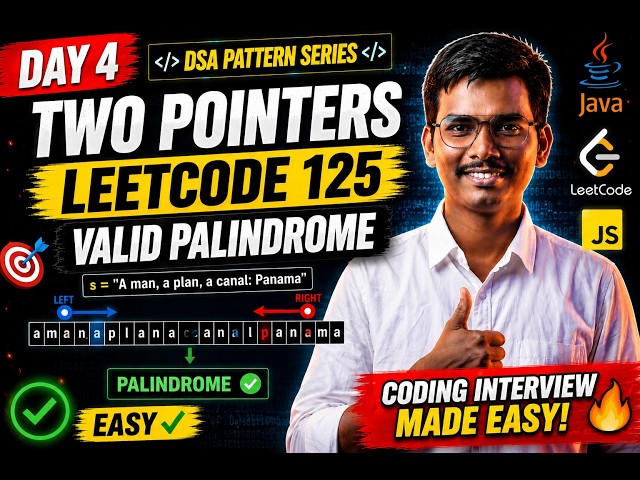 Day 4 | Two Pointers Pattern | LeetCode 125 Valid Palindrome | Java | DSA Pattern Series