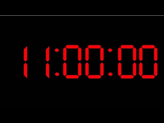 11 Hour Countdown Timer Alarm Clock - Digital Clock - Red w/ Black - 11:00 Hr 11:00:00