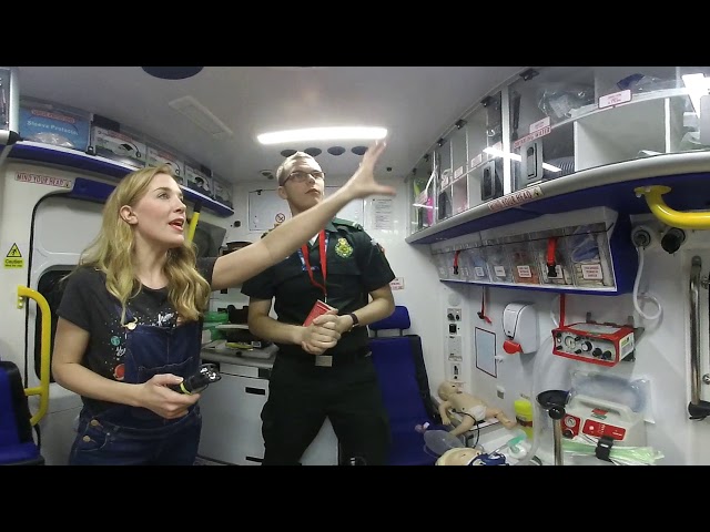 Maddie Moate's 360 tour of an ambulance at The Big Bang Fair 2018