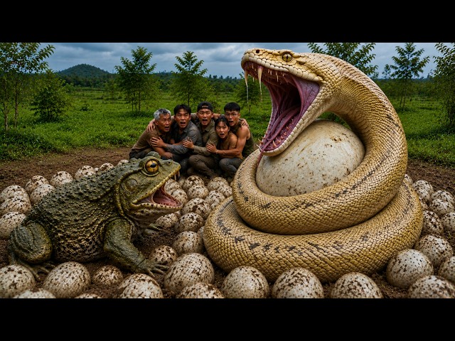 100 Hunters Corner a Giant White Python Hiding in a Cave While Catching 1,000 Frogs