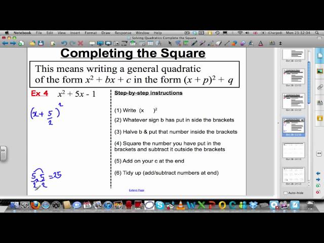 Complete the square (1 of 2)