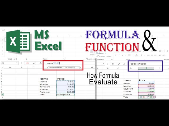 How to use formula and functions in MS Excel | Excel built in functions
