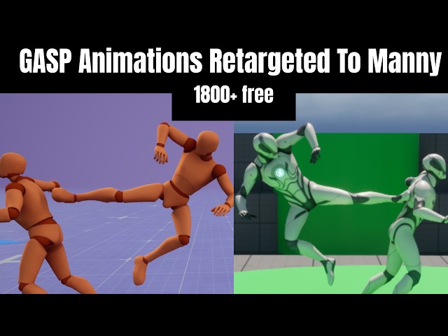 1800 FREE Animations Retargeted From GASP to UE5 5.8 Update