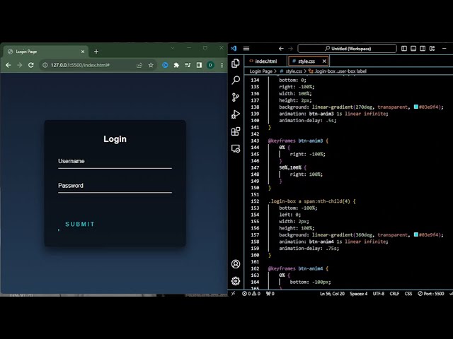 Creating a Stylish Login Page with HTML and CSS | Web Development Tutorial | Timelapse