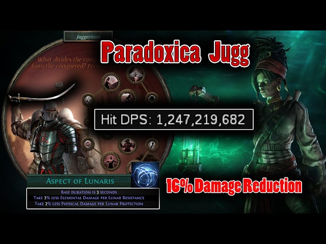 [PoE] Paradoxica Str Stack Jugg Update - 2B DPS Next, Aspect of Lunaris Tech, Sublime And More
