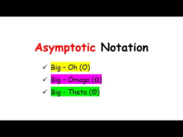 Asymptotic Notations | Big Oh(O) Notation | Omega Notation | Theta Notation
