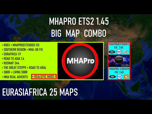 186 ETS2 1.45 MHAPRO BIG (25) MAP COMBO : THE COMBO I LOVE !