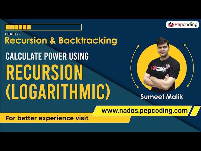Calculate Power using Recursion (Logarithmic) | Recursion in JAVA