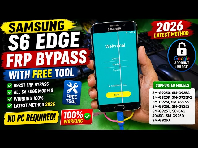 Samsung S6 Edge FRP Bypass With Free Tool | G925T FRP Unlock 2026 | g925t frp