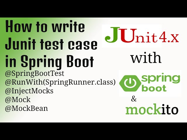 Junit for spring boot application | Unit testing using junit and Mokito | Junit4