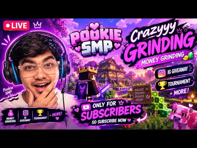 🔴Playing BADSWARS WITH YOU AND Crazyyy Money Grinding IN POOKIE SMP SEANSON 3