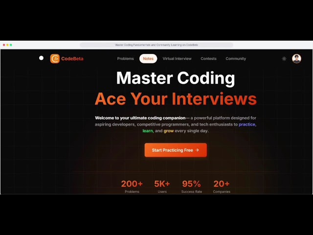 Launching CodeBeta - Master Coding and Ace Your Interviews