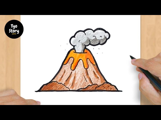 #981 How to Draw a Volcano - Easy Drawing Tutorial
