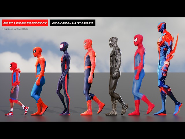 Spider-Man Evolution: Smallest to Biggest (3D Size Comparison)