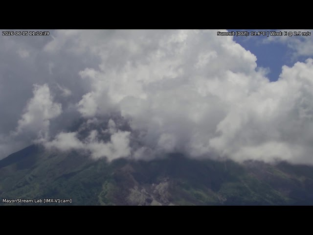 🔴 LIVE: Mayon Volcano Eruption, PH (SSW view) [RPi IMX-V1cam] 01:44 Jun-15-2026 (PST)