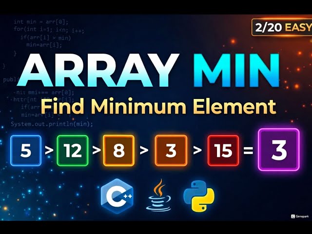 Find Minimum Element in an Array | C++ Java Python | Easy Array Question 🔥