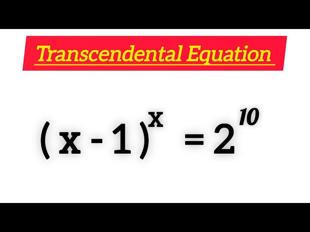 TRANSCENDENTAL EQUATION || Menalights tv 