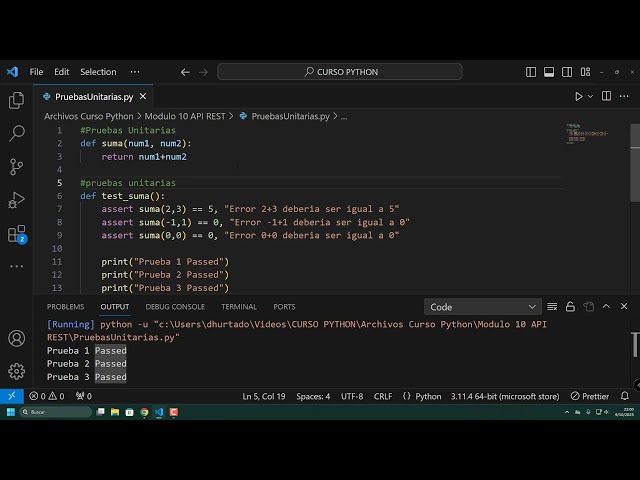 Curso de Python 64 - Pruebas unitarias con Python