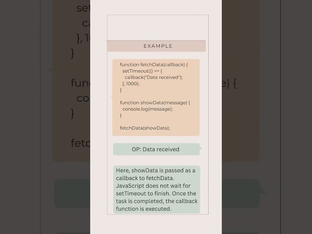 Callback Function in JavaScript Explained 🔥 #JSInterview #javascript #shorts