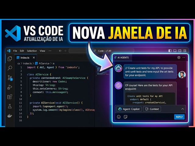 ATUALIZAÇÃO DO VSCODE LIBERA JANELA DE AGENTES DE IA   APRENDA COMO ABRIR