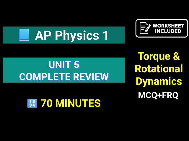 AP Physics 1 Unit 5 Torque & Rotational Dynamics | 70 Minutes Review of Unit 5
