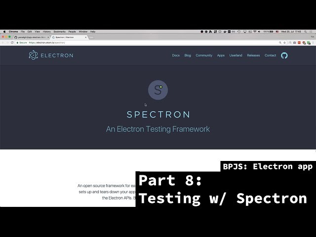 BPJS: Electron app - Part 8 - Testing Electron.js apps with Spectron