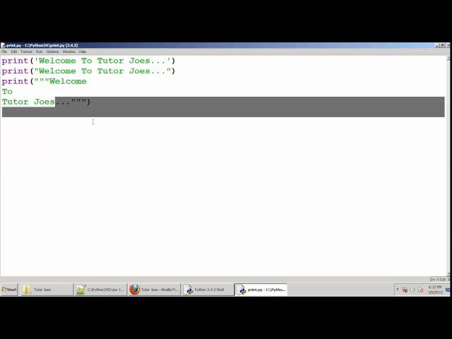 Python Tutorial :   Printing Values In Python Tamil Part-5