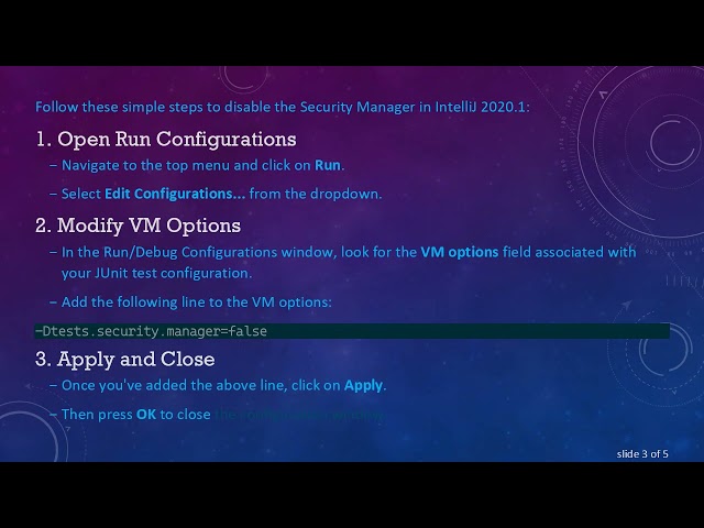 How to Disable Security Manager While Running JUnit Tests in IntelliJ 2020.1