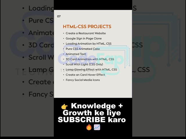 Best HTML CSS Projects for Beginners 🔥💻