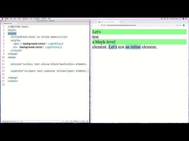 HTML Block and Inline Elements Tutorial