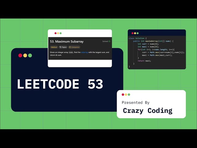 leetcode 53  - Maximum Subarray | Optimal Approach  in JAVA.