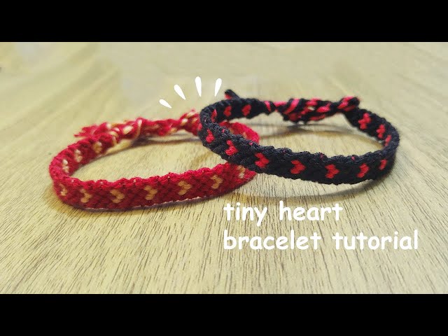 Easy & simple tiny heart friendship bracelet tutorial ♡♡ trangyiyi