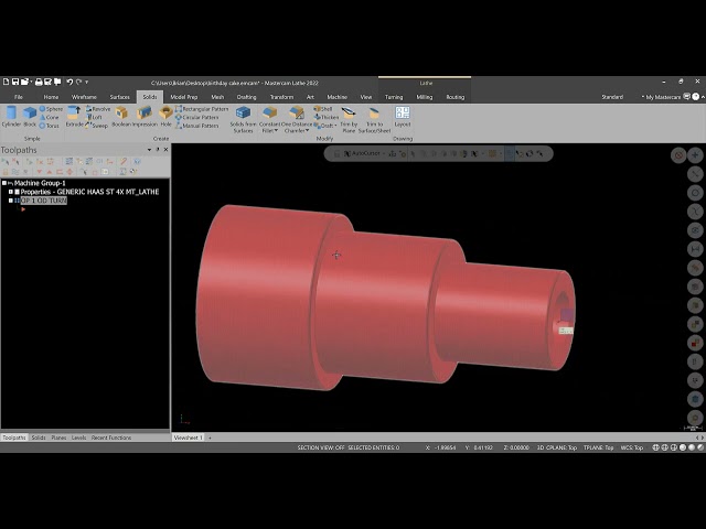 Mastercam Basic Turning, Boring, With Stock Flip