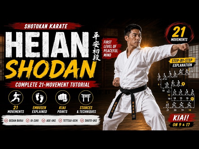 Part 1: Heian Shodan | Complete 21-Movement Step-by-Step Tutorial | Shotokan Karate Kata