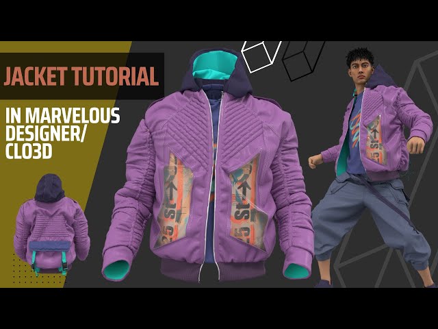 Marvelous Designer/Clo3D tutorial guide to Create a Bomber Jacket | Design with me