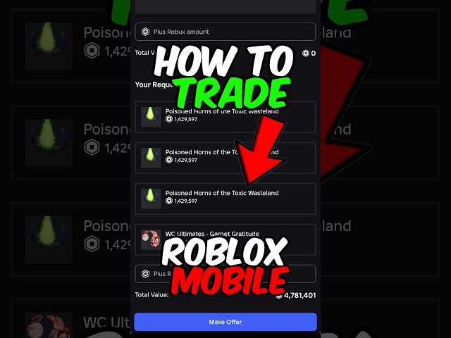 How To TRADE For Free On Roblox Mobile App For Robux