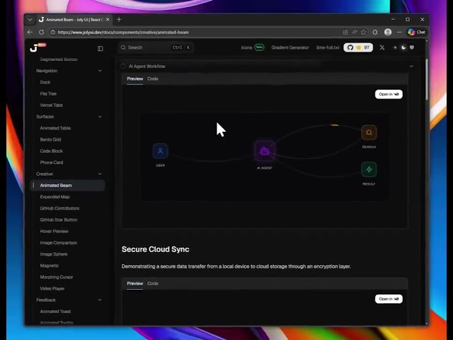 A stunning animated UI component library for modern UI 🦄