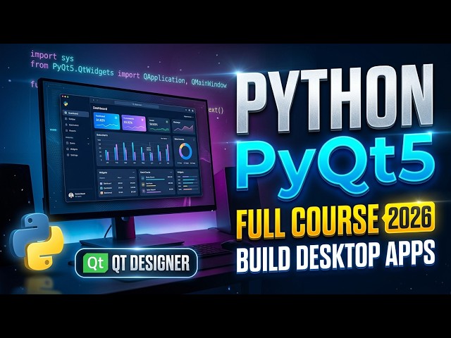 Python PyQt5 Full Course 2026 | Build Real Desktop Applications with Qt Designer