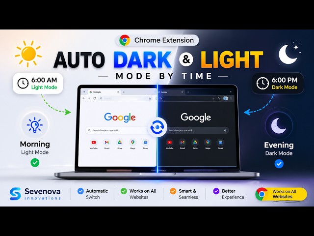 Automatic Dark Mode & Light Mode Chrome Extension | Auto Theme Switch by Time FREE Browser Extension