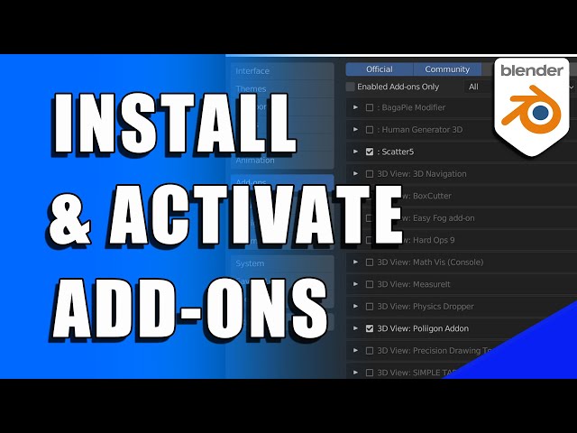 How to Install and Activate Add-ons in BLENDER (Micro Tip)
