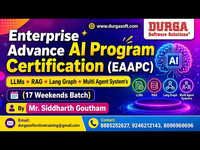 Enterprise Advance AI Program Certification (17 Weekends Batch) tutorial || by Mr. Siddharth Goutham