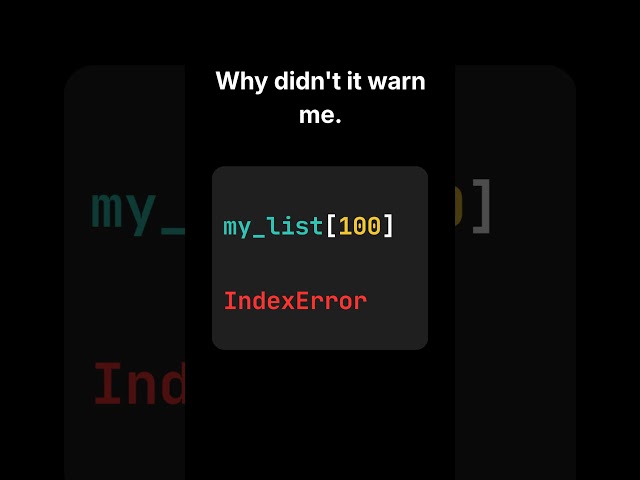 I trusted the index.#python#codinghumor#shorts#programmerhumor#programmingmemes#programminghumor