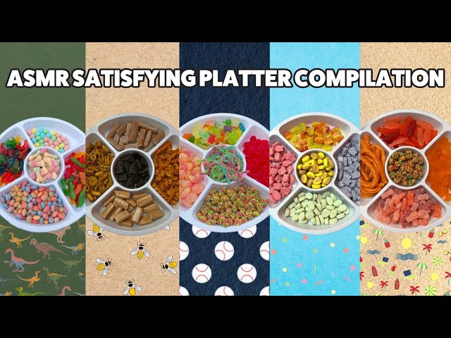 ASMR SATISFYING PLATTER COMPILATION | NO TALKING, SATISFYING SOUNDS, SMOOTH CANDY POURS