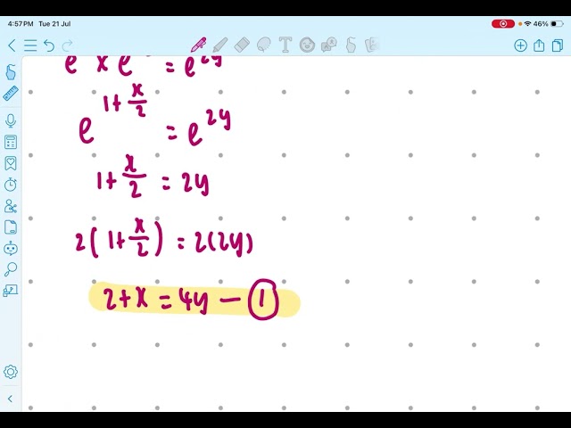 logarithm simultaneous equations 