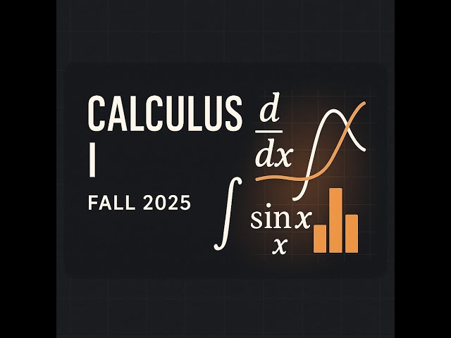 Calculus 1 The Limit of a Function (Fall 2025)