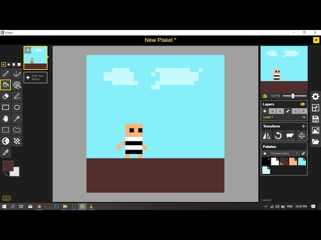 How to draw a simple 8 bit character + Animation|piskel||Lnmaster2008|