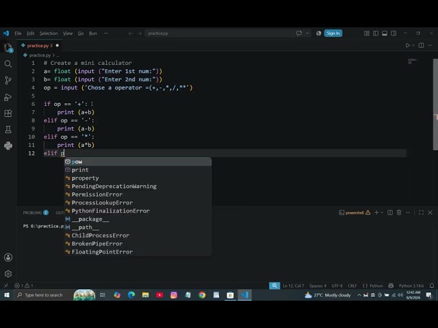 Making calculator in python