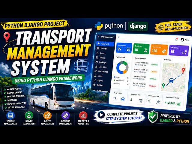 🚌 Transport Management System Using Python Django | Full Stack Django Project | Complete Tutorial